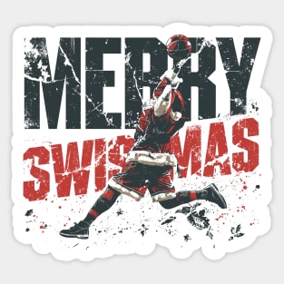 Swishmas Santa Basketball Dunk Christmas Sticker
